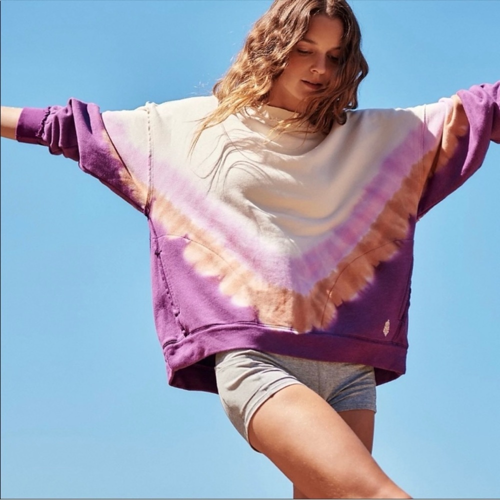 Free People FP Movement Ombre Metti Crew Neck Sweatshirt Large